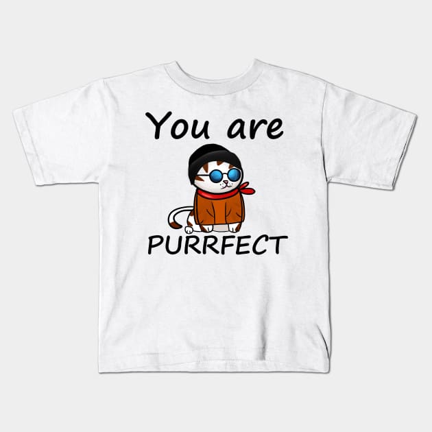 You're purrfect #catdrawing Kids T-Shirt by BeccaKen Designs